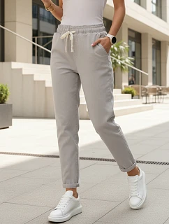 Dámské šedé tepláky s vysokým pasem FashionStreet UY2972