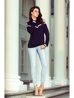 223-1 Pohodlná halenka s odhalenými rameny a stahovacím lemem - GRANITE