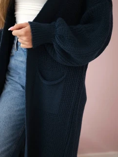 Svetr dlouhý kardigan Tmavý denim