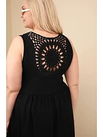 Dámské šaty Plus Size viskózové s krajkou bez rukávů černá