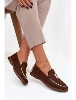 Dámské mokasíny (loafersy) z eko semiše Darwen – čokoládové Dámské mokasíny (loafersy) z eko semiše Darwen – čokoládové