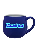 Personalizovaný keramický buclatý hrneček s vlastním textem s obrysem
