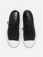 Designové dámské černé tenisky bez podpatku Designové dámské černé tenisky bez podpatku