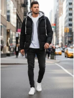 Pánská prošívaná zimní bunda s kapucí černá FashionStreet TX5104