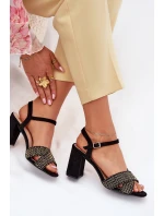 Dámské sandály na podpatku černé Almera