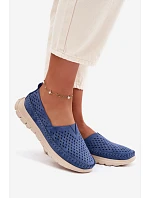 Otevřené lehké dámské mokasiny Sergio Leone MK099H modré