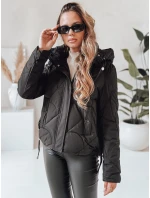 Dámská zimní bunda LOVEWARM krátká prošívaná s kapucí černá FashionStreet TY5039