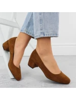 Velbloudí semišové lodičky na klínku Sergio Leone PB291