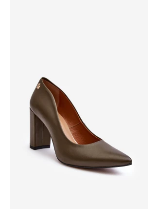 Kůže na vysokém podpatku Laura Messi 2624/227 tmavě zelené