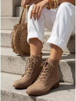 Dámské šněrovací velbloudí kozačky FashionStreet ZY1348