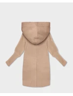 Světle béžová bunda - přehoz přes oblečení typu alpaka s kapucí (19905.1)