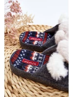 Dětské pantofle na tlusté podrážce se šedým medvídkem Dasca