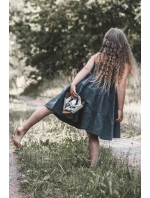 Dětské sandálky na korkové platformě se suchým zipem šedé Rorria