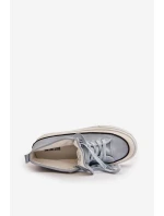 Zateplené Dámské Tenisky Na Platformě Eko Kůže Big Star OO274069 Modré