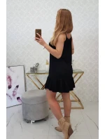 Šaty s tenkým páskem černé