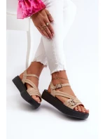 Voňavé dámské sandály na platformě ZAXY LL285063 béžové