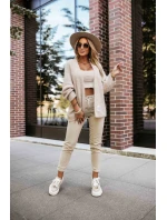 631-1 Stylový pletený svetr z měkkého úpletu - béžový 631-1 Stylový pletený svetr z měkkého úpletu - béžový