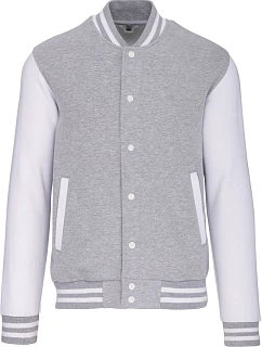 Kariban K 497 Unisex college bunda "Teddy" 20.K497 oxford grey/white