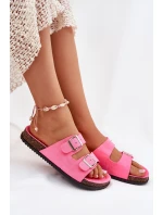 Dámské Pantofle S Přezkami Neonově Růžové Oliena