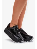 Dámské kožené tenisky na platformě Big Star HI-POLY SYSTEM – černé Dámské kožené tenisky na platformě Big Star HI-POLY SYSTEM – černé