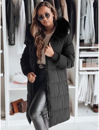 Dámská zimní bunda s kožešinou TREVERSE černá FashionStreet TY4498