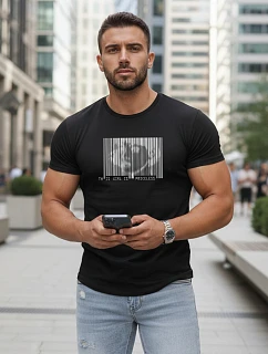Pánské tričko s potiskem klasické černé FashionStreet NX5014R