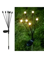 SOLÁRNÍ LAMPA TANČÍCÍ VE VĚTRU BÍLÉ KOULE 6 LED 72CM