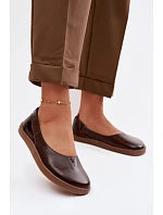 Kožené baleríny Barefoot Zazoo 10217 Čokoládové
