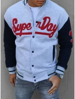 Pánská šedá mikina na zip FashionStreet BX5446 Pánská šedá mikina na zip FashionStreet BX5446