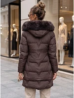 Dámská zimní prošívaná bunda s kapucí, fialová, FashionStreet TY5822 Dámská zimní prošívaná bunda s kapucí, fialová, FashionStreet TY5822
