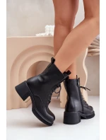 Zateplené Dámské Kotníkové Boty z Přírodní Kůže Vinceza 66671 Černé