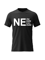 Pánské bavlněné tričko s potiskem - NE - černé 