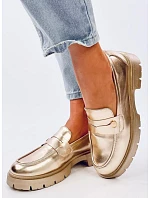 Kožené dámské mokasíny 28359 1736 zlaté - Ideal Shoes