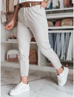 Dámské kalhoty s páskem MADELINA light beige FashionStreet UY2623