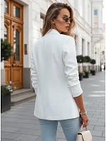 Dámské klasické sako s volánkovými rukávy ecru FashionStreet PY0136 Dámské klasické sako s volánkovými rukávy ecru FashionStreet PY0136