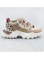 Béžové dámské sportovní boty se zvířecím motivem (VIVI1038) Béžové dámské sportovní boty se zvířecím motivem (VIVI1038)