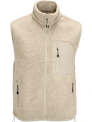 SOL'S Fury Bodywarmer Fleecová vesta Sherpa 25.4041 shear beige/beige