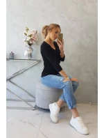 Halenka s výstřihem do V černá