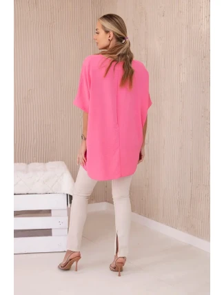 Oversized halenka s přívěskem světle růžová Oversized halenka s přívěskem světle růžová