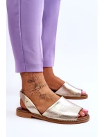 Zazoo 40327 Kožené nášlapné sandály zlaté