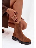 Dámské chelsea boty na zip Camel Julienne