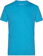 Daiber JN 974 Pánské melírované tričko s výstřihem do V 02.0974 turquoise melange