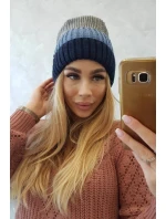 Fleecová čepice Bojana K265 navy+turquoise+dark grey Fleecová čepice Bojana K265 navy+turquoise+dark grey