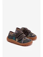 Dětské barefoot pantofle Dinozaury Froddo Canvas G1700440-31 šedé Dětské barefoot pantofle Dinozaury Froddo Canvas G1700440-31 šedé