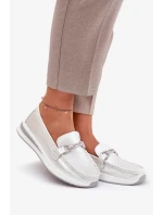 Dámské kožené mokasíny S.Barski – perlové