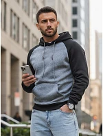 Pánská tmavě šedá mikina FashionStreet BX5489 Pánská tmavě šedá mikina FashionStreet BX5489
