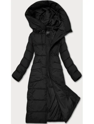 Černá dlouhá dámská zimní prošívaná bunda Libland (7767)