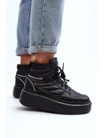 Zazoo 3392/X Dámské Kožené Sportovní Boty na Platformě Černé