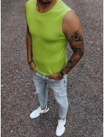 Pánská košile bez rukávů bez potisku světle zelená FashionStreet RX4917