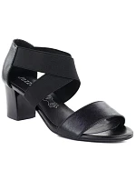 Dámské páskové sandály se sloupkem černé Jezzi RMR1954-27
